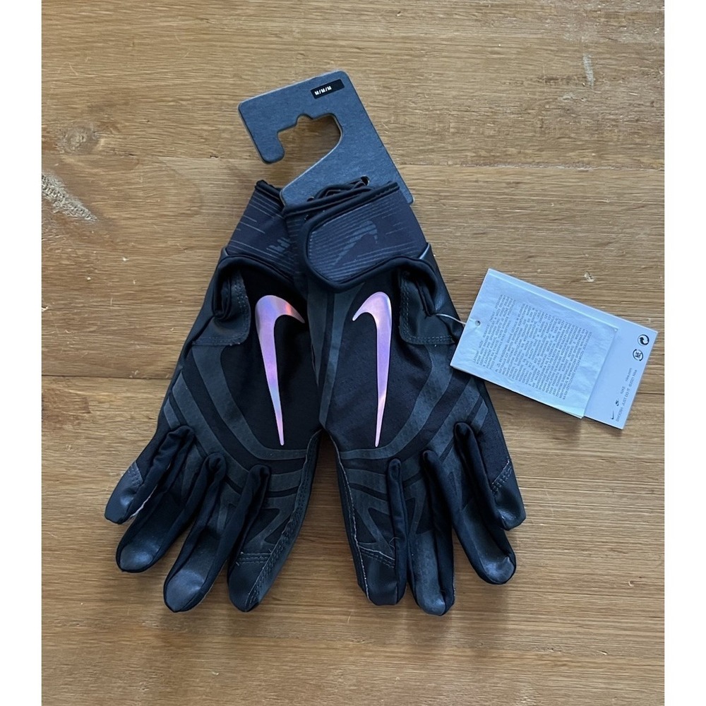 NWT Nike Alpha Huarache Edge Batting Gloves Black Pink Swoosh Size Med Softball